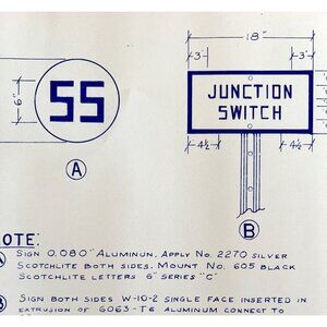 1966 Railroad Bangor Aroostook Junction Switch Signs Blueprint K14 Trains DWDD12